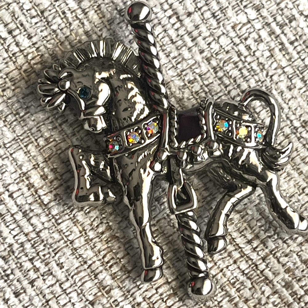 Vintage Danecraft Carousel Horse Brooch